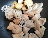 簡単夕飯昼食！薩摩芋と蓮根と鶏肉マスタード炒め作り方9写真