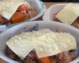 残り物アレンジ!鶏むね赤ワイン煮ドリア✨作り方6写真