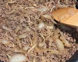 玉ねぎとえのきの甘辛すき焼きそぼろ丼作り方11写真