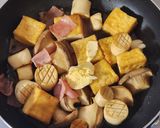 厚揚げベーコンとエリンギの甘辛バター炒め作り方3写真