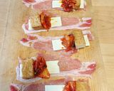 せいろで作る！豚肉と厚揚げのキムチーズ作り方3写真