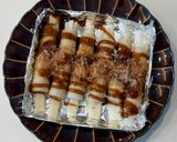 【簡単】お餅ちくわチーズ焼きお好み焼き風作り方6写真