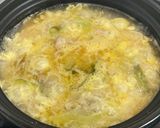出汁が染みる★鶏肉と長ネギの極上とりネギ雑炊作り方5写真