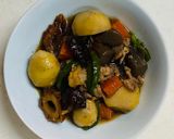 ワンボールレンジ、豚肉と竹輪の里芋煮！作り方4写真