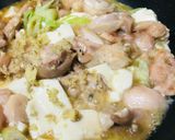 鶏肉と長ネギのあまから親子皿作り方2写真