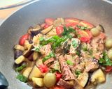 鯖缶と茄子🍆トマト🍅のシチリア風パスタ🎵作り方7写真