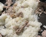 町中華！簡単ひき肉と卵とネギのチャーハン作り方2写真