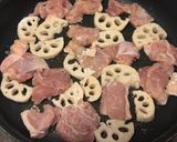 鶏肉とれんこんのガリバタ醤油炒め作り方5写真