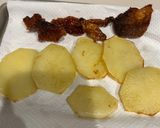 鶏皮煎餅の脂でついで揚げ焼き(ポテト)作り方6写真