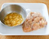 鶏むね×卵で高タンパク！和風ピカタ作り方1写真