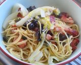 ベーコン白菜キクラゲ青唐辛子の中華パスタ作り方14写真