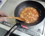 白菜炒め甘口エビチリ乗せ作り方7写真