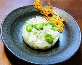 空豆のガーリックライス　発芽燕麦入りご飯作り方5写真