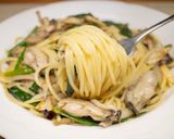牡蠣とほうれん草とごぼうのパスタ作り方12写真