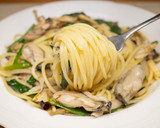 牡蠣とほうれん草とごぼうのパスタ作り方12写真