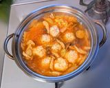 白菜とふわふわ鶏団子の春雨スープ鍋作り方12写真