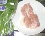 春菊にんにくオイスターソース炒め♪簡単作り方1写真