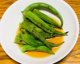 簡単！焼きオクラのタレかけ♡鰹節たっぷり作り方3写真