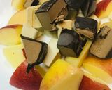 ザク切りリンゴ＆チョコアイス2種盛り作り方1写真
