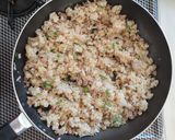 挽肉とネギの甘辛炒飯。作り方4写真