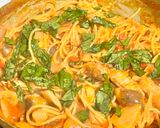 鯖缶水煮とトマト缶DE茄子入トマトパスタ作り方5写真