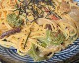 スパゲティ・こごみのクリームソース作り方8写真