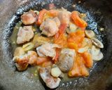 鶏もも肉とトマトのパスタ、焦がしニンニク作り方7写真