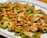 簡単!キャベツとピーマンのひき肉味噌炒め作り方8写真