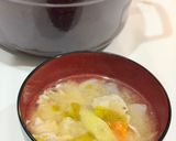 腸活✴︎熱中症予防お味噌汁にオリーブオイル作り方1写真
