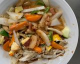 お一人様野菜たっぷりバーベキュー味親子丼作り方12写真