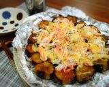 ＊なすの照り焼きふわふわカニカママヨ焼＊作り方4写真