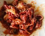 レンジで旨とろ～りチーズ☆ラム肉キムチ丼作り方1写真