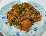 にんにくの芽と人参と豚肉のキムチ炒め＆厚揚げ作り方9写真