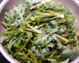 簡単！春菊とシャウエッセンのオイスタ炒め作り方4写真