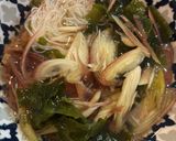超簡単みょうがワカメの白だし梅そうめん作り方4写真