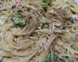 塩分2:鮭とブロッコリーのクリームパスタ作り方3写真