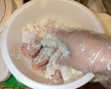 蓮根の豆腐入り鶏挽肉挟み焼き作り方1写真
