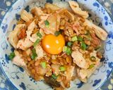 鶏胸肉のキムチ納豆丼作り方4写真