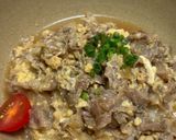 甘辛ふんわり♡牛とじ丼作り方6写真