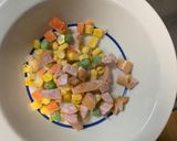 全てレンジ洋風梅味噌クリーム味炒飯弁当作り方2写真