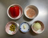鶏ひき肉とパプリカのパスタ作り方2写真