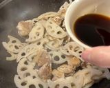 お肉ゴロゴロ、蓮根シャキシャキ炒め作り方5写真