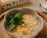 鶏ひき肉と卵のしょうが粥作り方3写真
