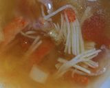 カニカマとトマトとねぎのスープ作り方1写真