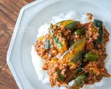 レンジ蒸しナスで★ジューシーな麻婆ナス丼作り方10写真
