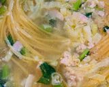 肉野菜たっぷり!白だしスープパスタ作り方4写真
