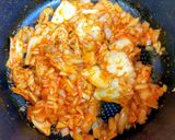 寒い日今日の夕飯！白菜厚揚韓国風キムチ鍋作り方7写真