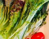 水菜が主役!デパ地下風、ごちそうサラダ作り方1写真