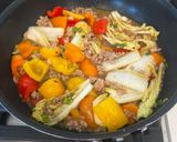 大葉と野菜の黒酢豚作り方1写真