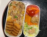 レンジ簡単中華風梅ウスター照味炒飯弁当作り方16写真
